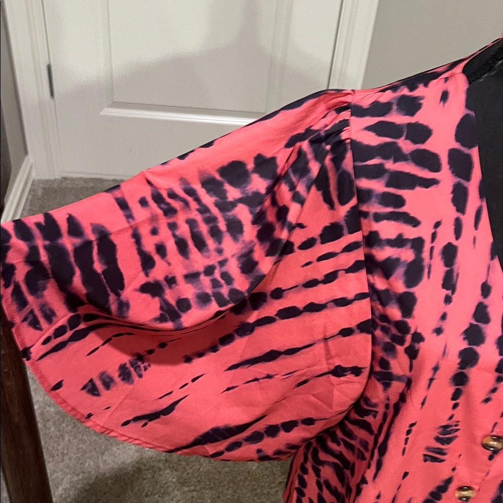 SHEIN Pink and Black Striped Blouse - Picture 5 of 8